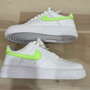 Nike White and Neon Green Sneakers